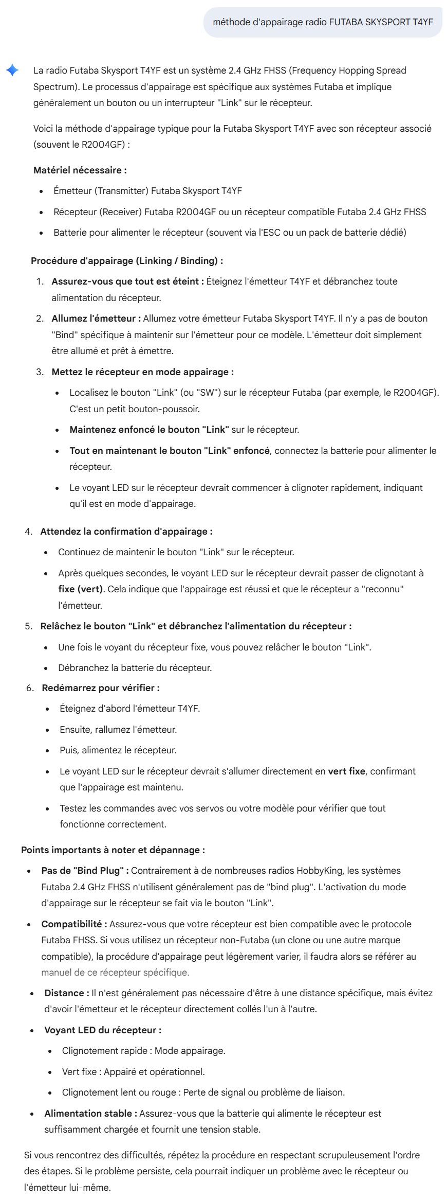 Méthode d'appairage